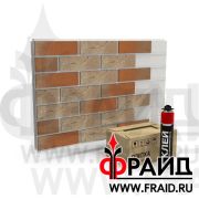 Термопанель Фрайд Комплект ABC-Klinkergruppe Rotbunt Struktur besandet